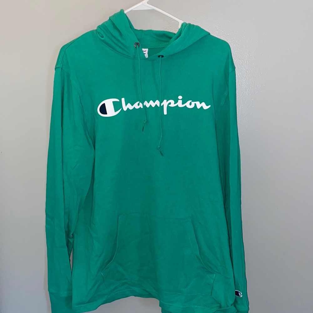 Green champion hoodie